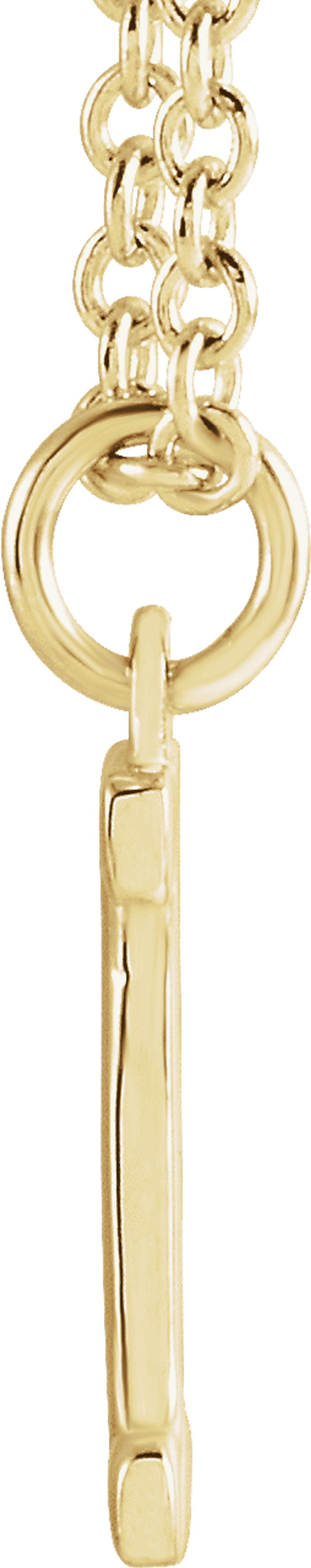14K Yellow Initial I Dangle 18" Necklace