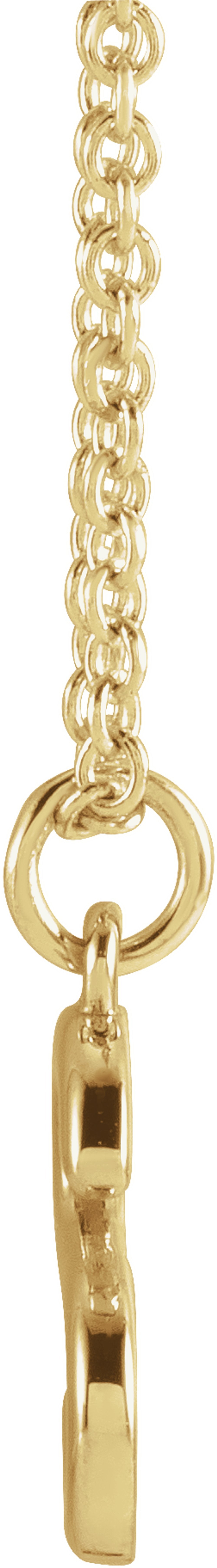 14K Yellow Gold Initial T Dangle 18" Necklace