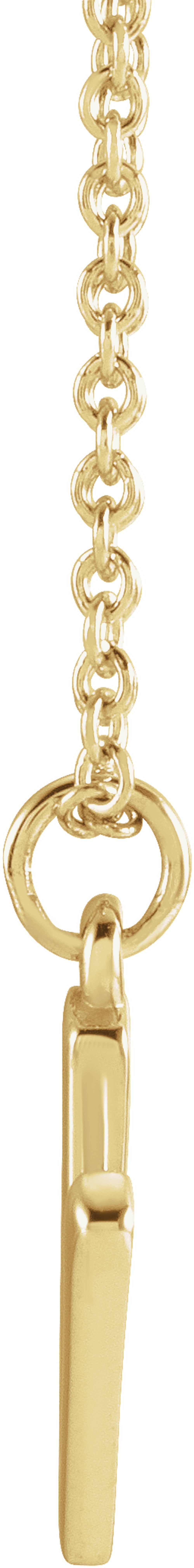 14K Yellow Initial O Dangle 18" Necklace