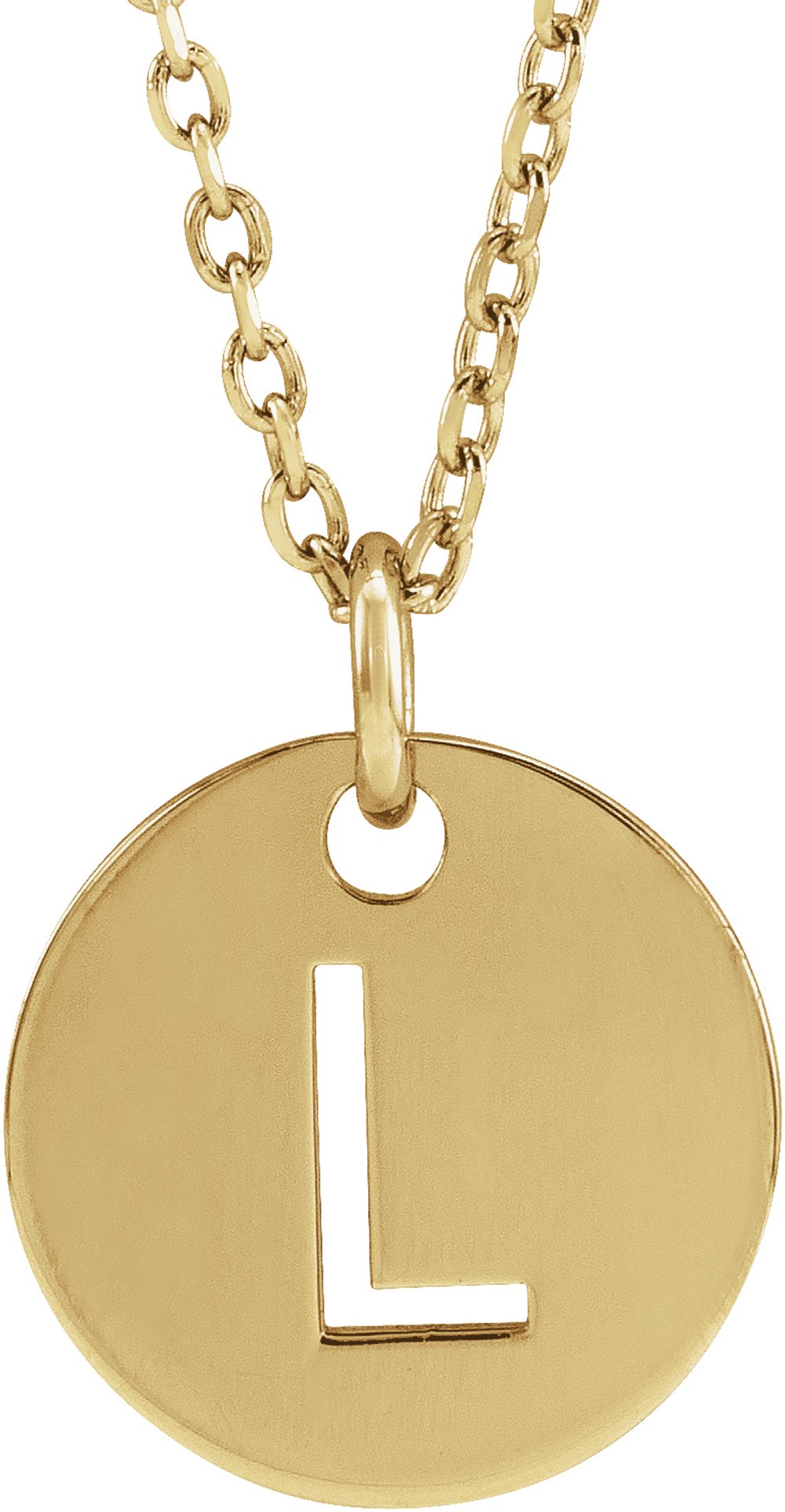 14K Yellow Gold Initial L 16-18" Necklace