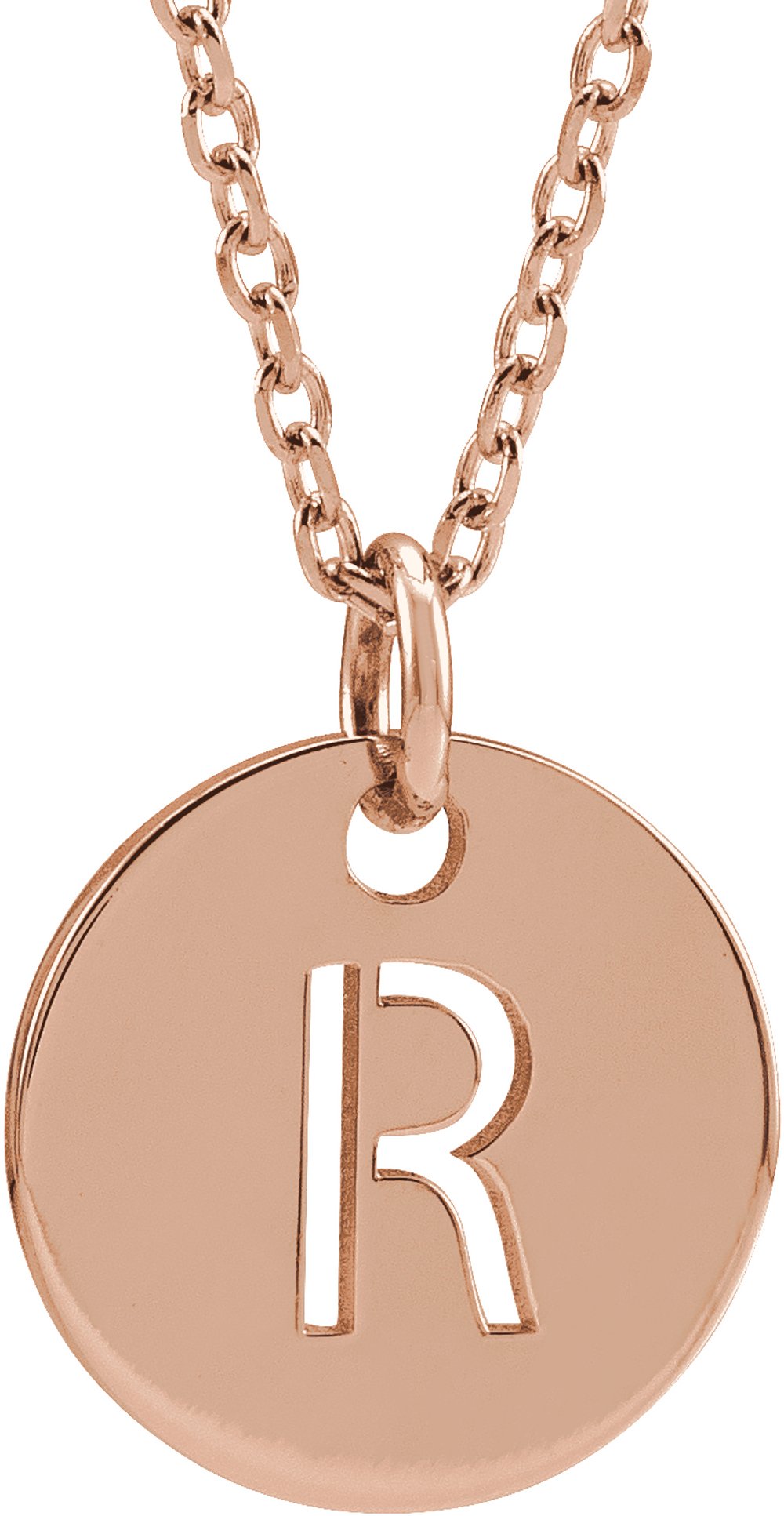 18K Rose Gold-Plated Sterling Silver Initial R 16-18" Necklace