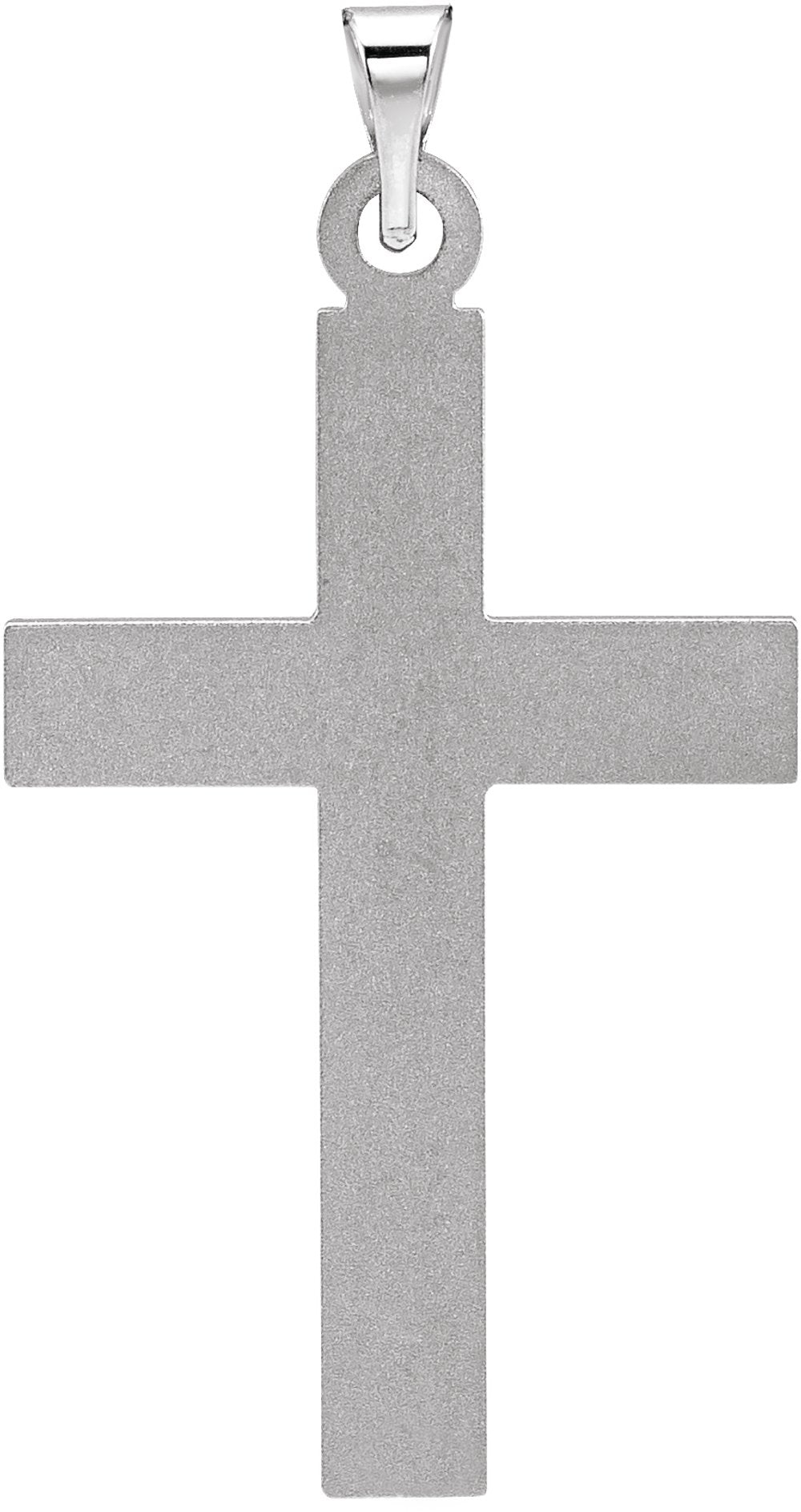 14K White Cross Pendant