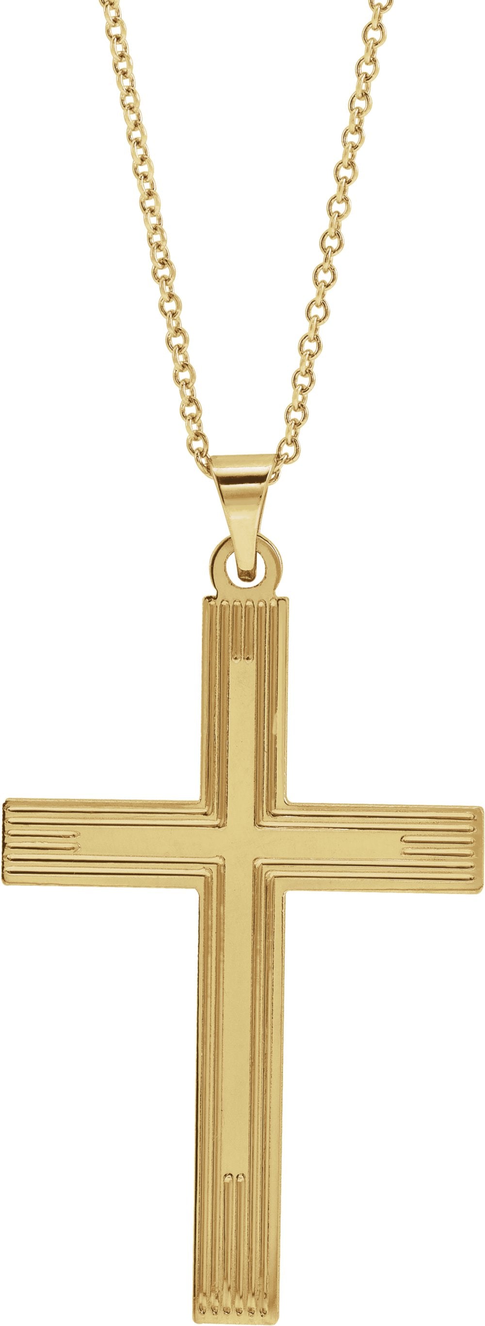 14K Yellow Cross 18" Necklace