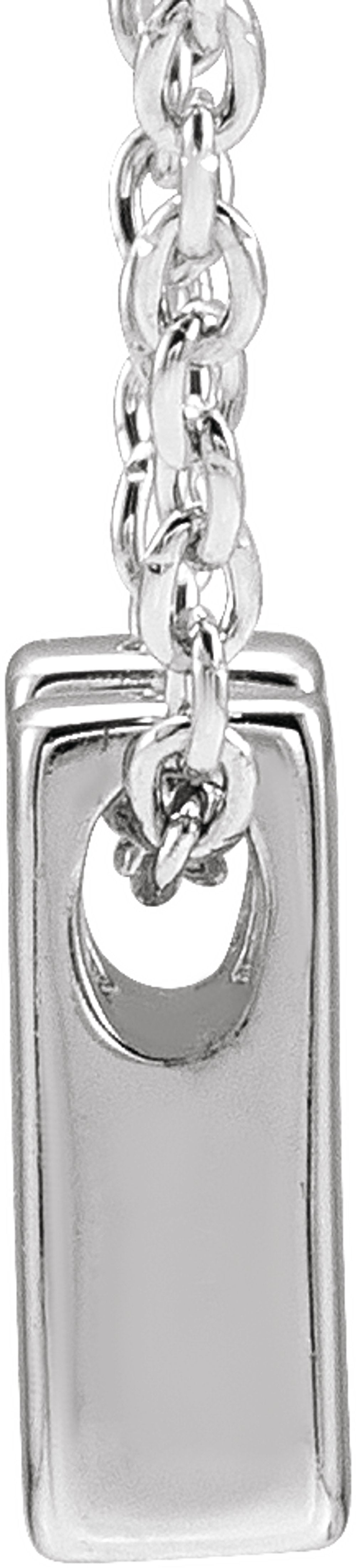 14K White Initial H Slide Pendant 16-18" Necklace