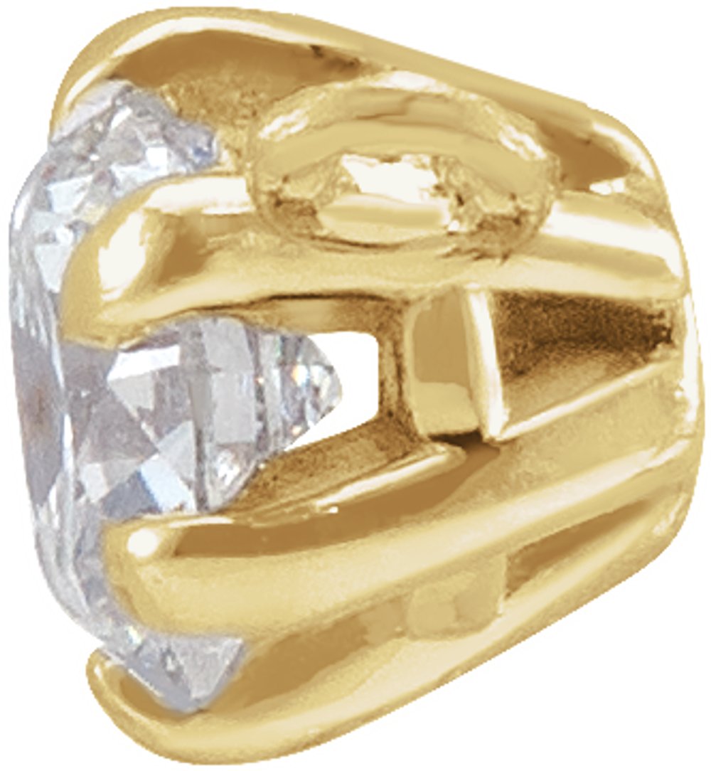 14K Yellow Gold 1/4 CT Lab-Grown Diamond 6-Prong Claw Necklace Center