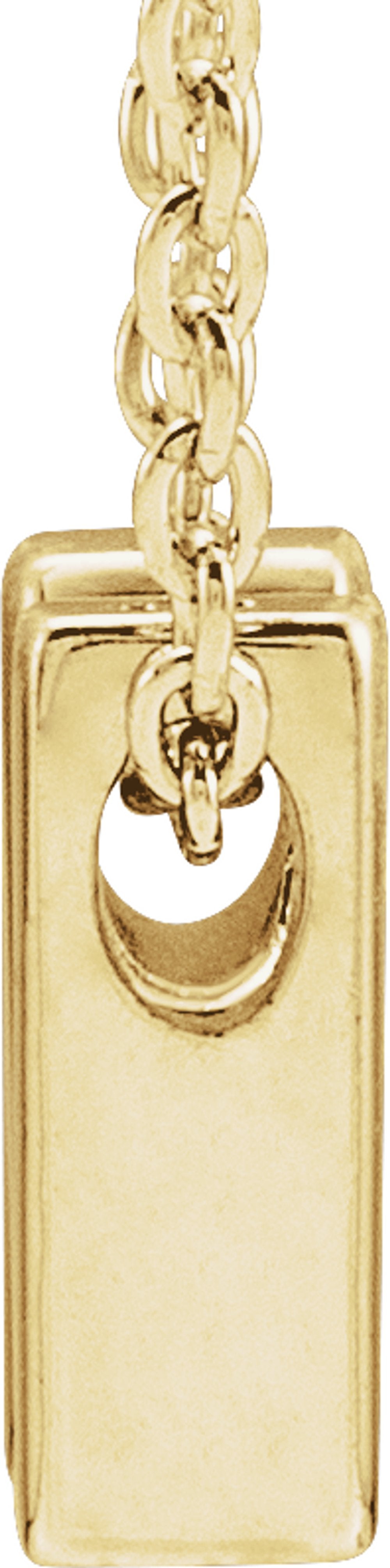 14K Yellow Gold Initial N 16-18" Necklace