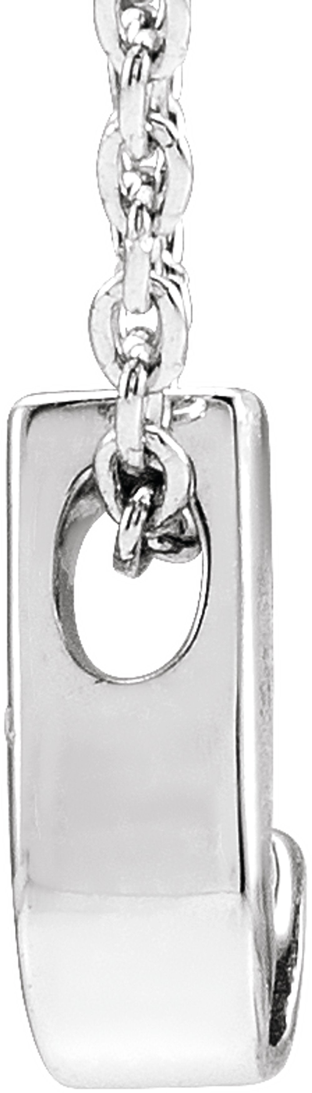 14K White Initial J Slide Pendant 16-18" Necklace