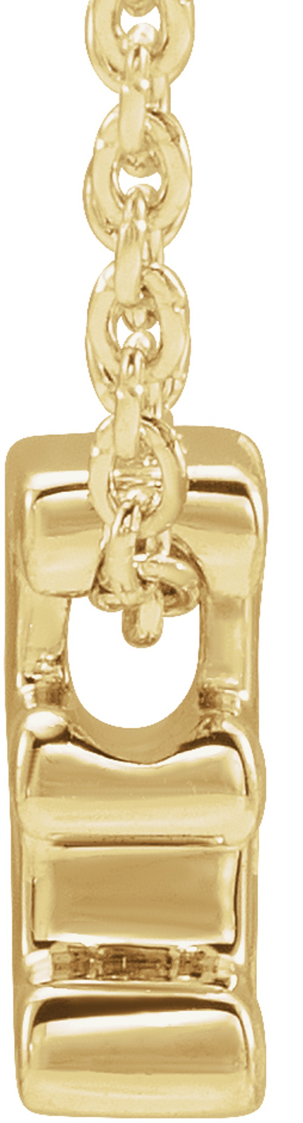 14K Yellow Gold Initial E 16-18" Necklace