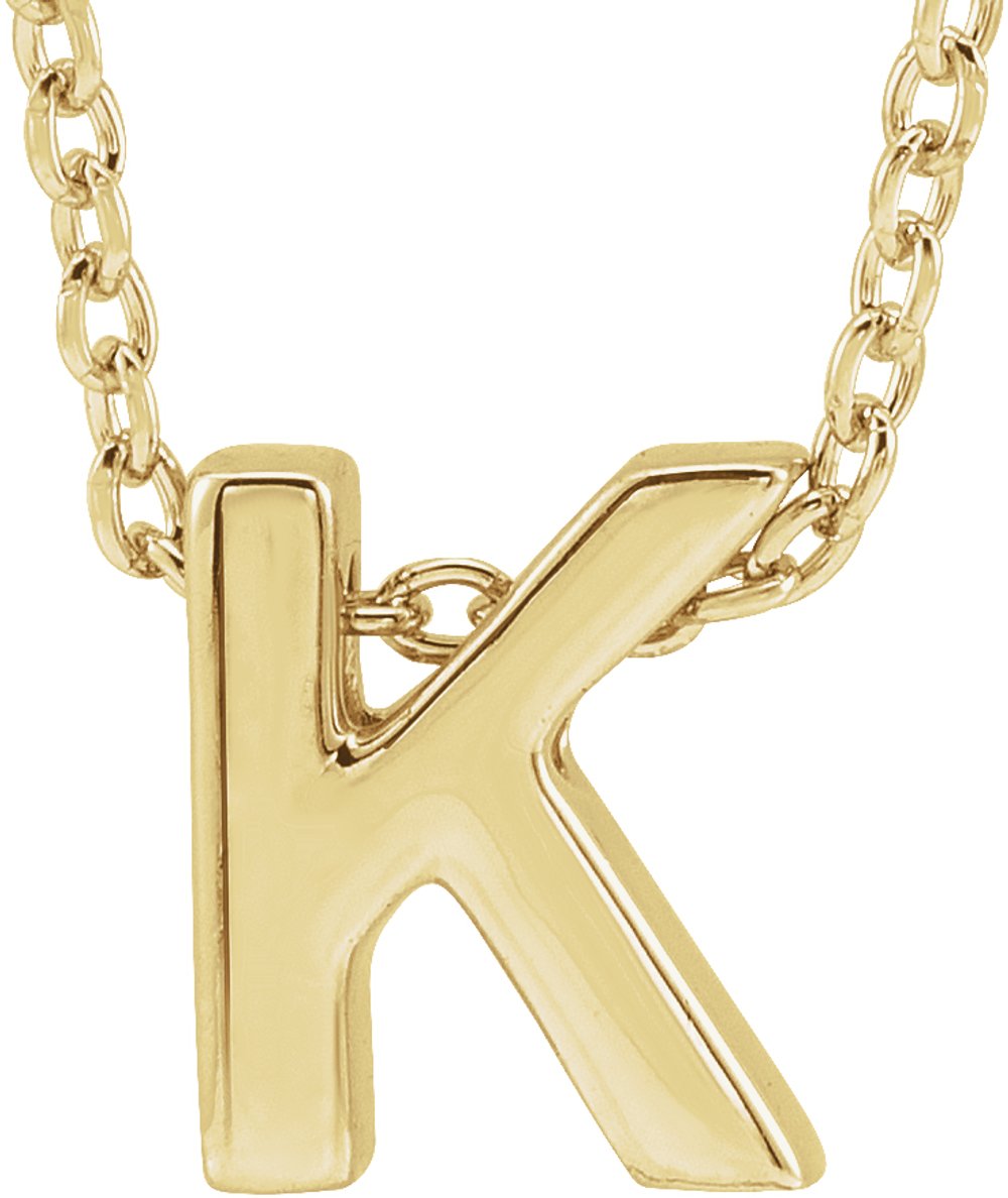 14K Yellow Initial K Slide Pendant 16-18" Necklace
