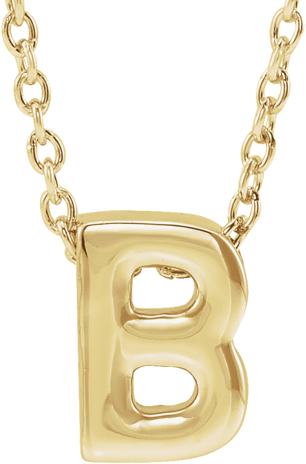 14K Yellow Gold Initial B 16-18" Necklace
