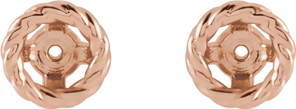 14K Rose Rope Earring Jackets
