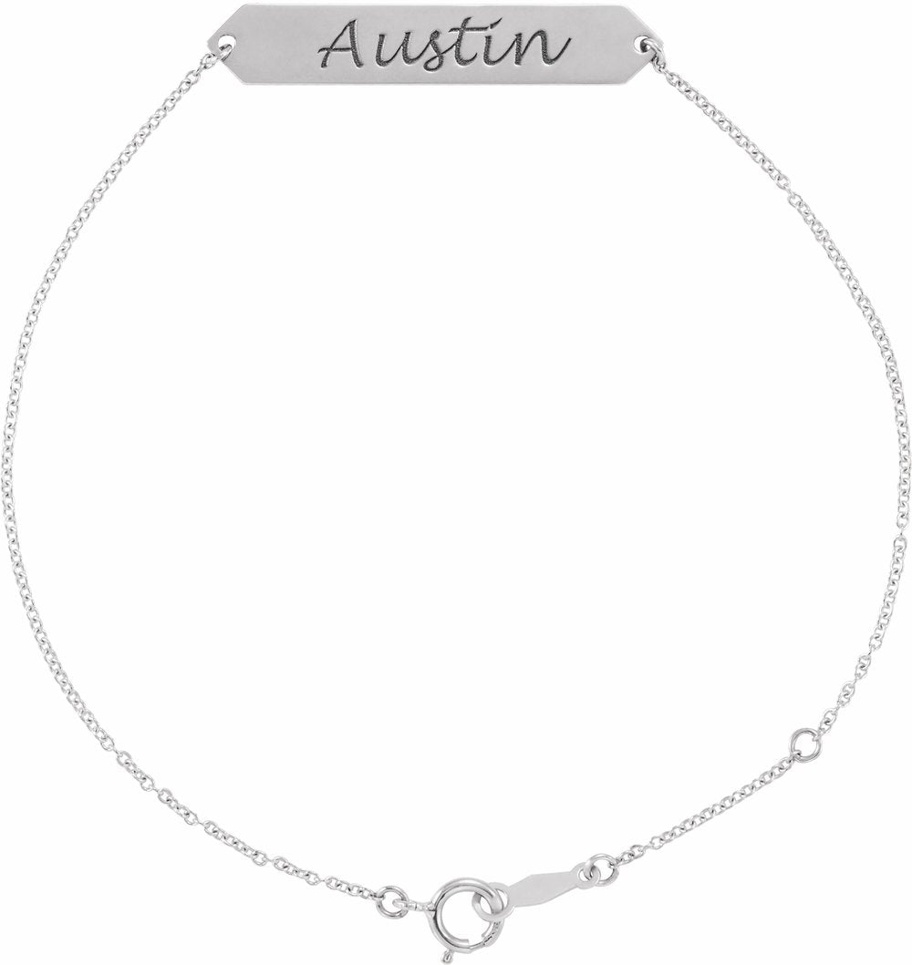 14K White Gold Geometric 7-8" Bracelet