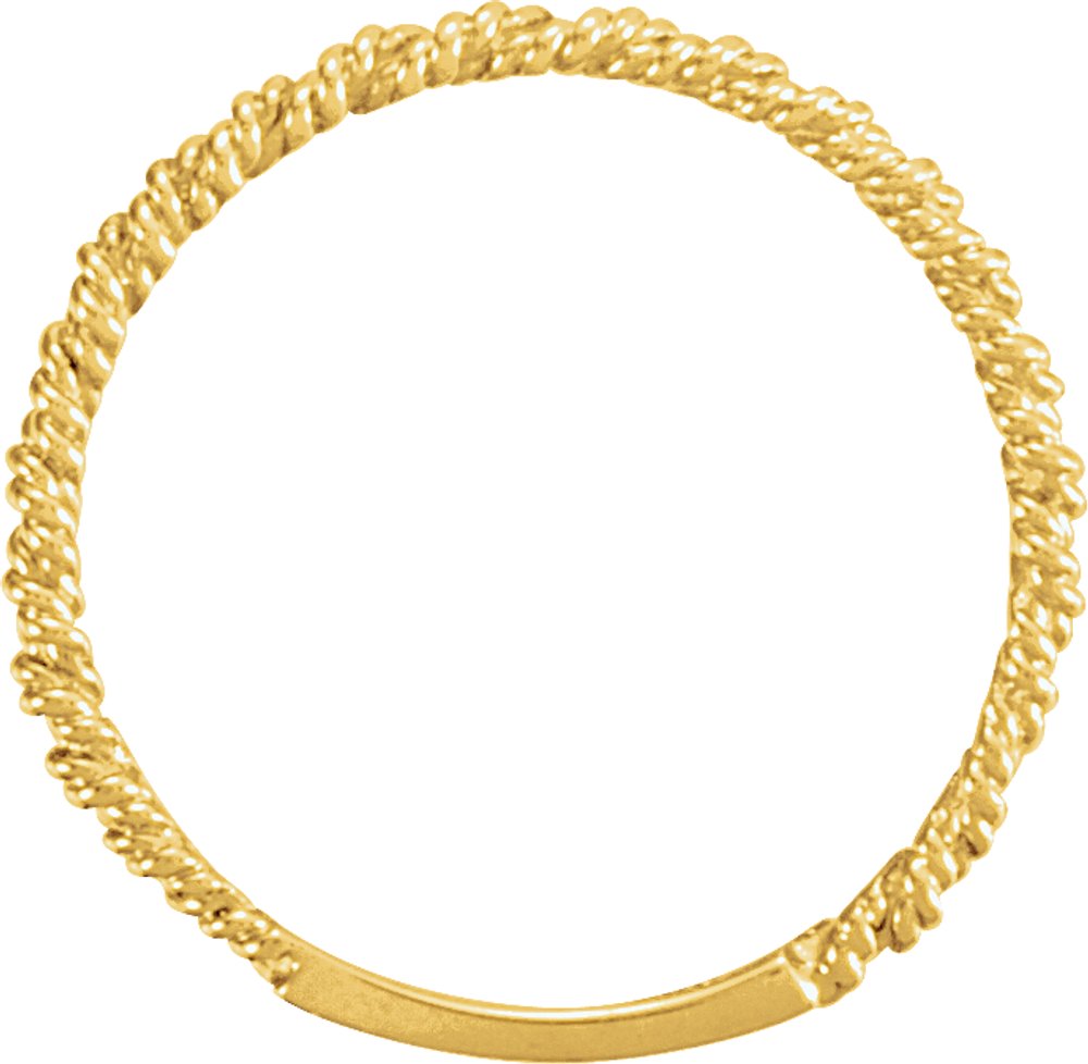 14K Yellow Gold 2 mm Twisted Rope Band