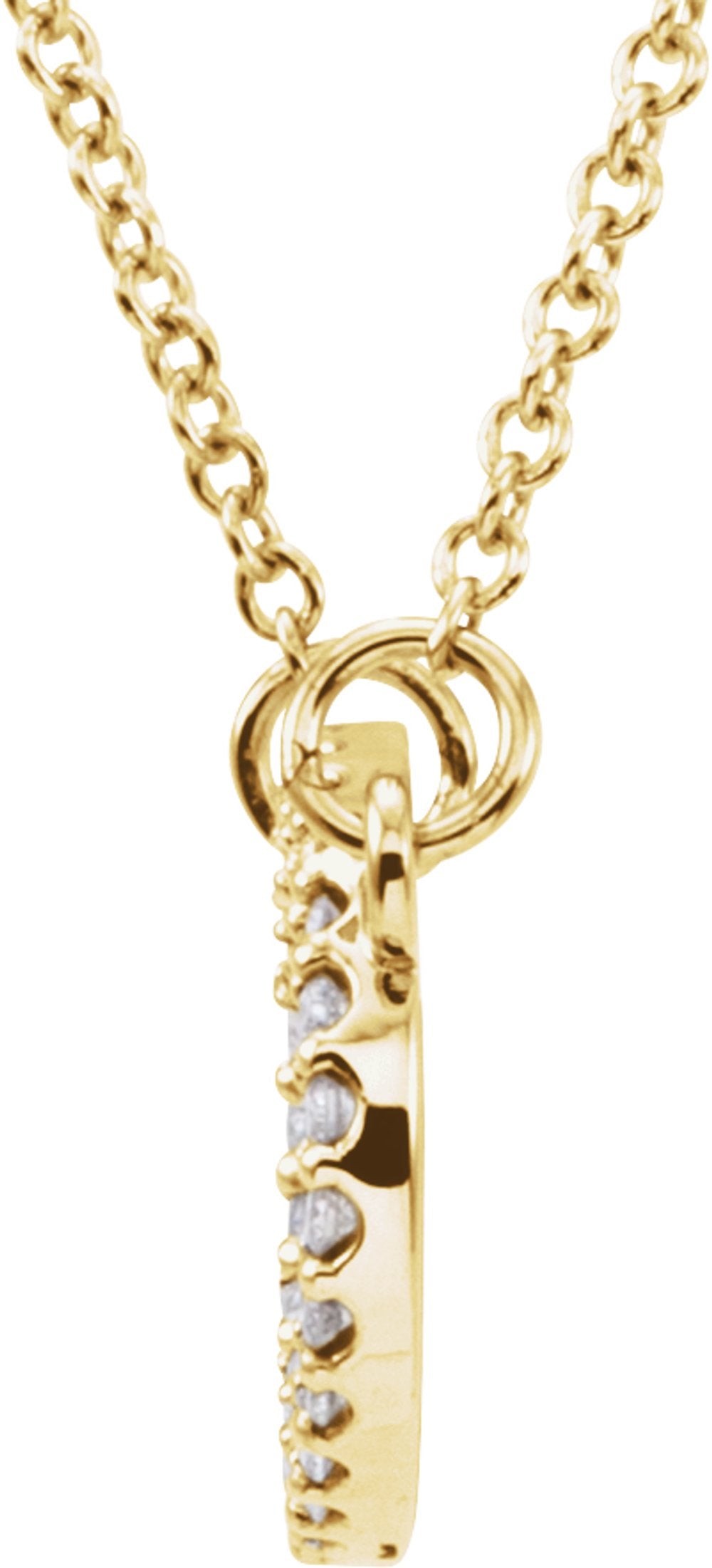 14K Yellow Gold 1/8 CTW Natural Diamond 16" Necklace