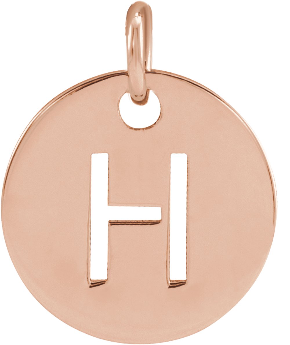 18K Rose Gold-Plated Sterling Silver Initial H Charm/Pendant