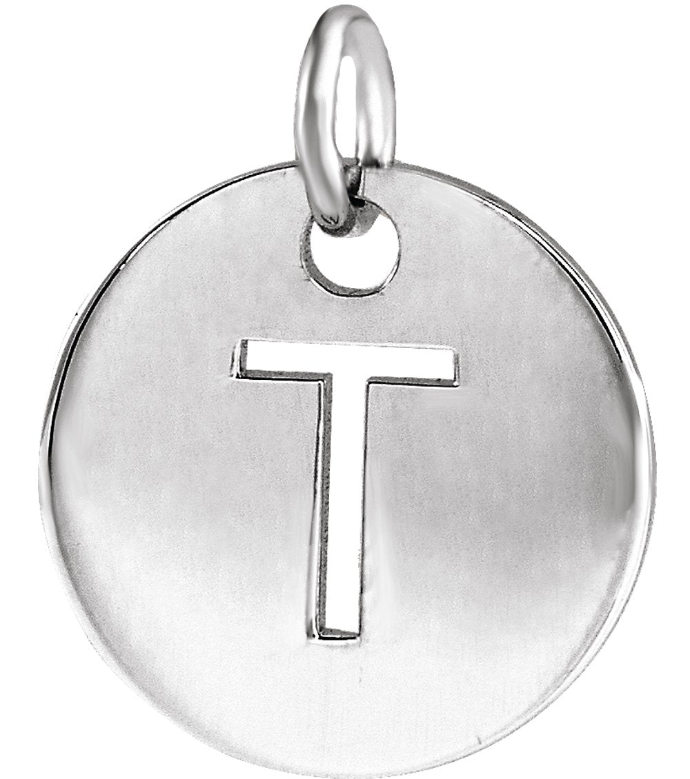 Sterling Silver Initial T Charm/Pendant