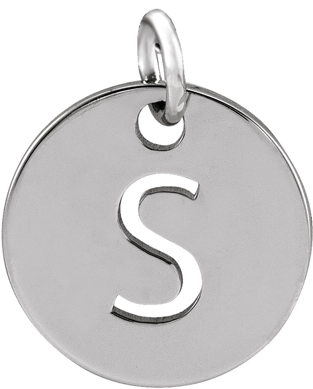 14K White Gold Initial S Charm/Pendant