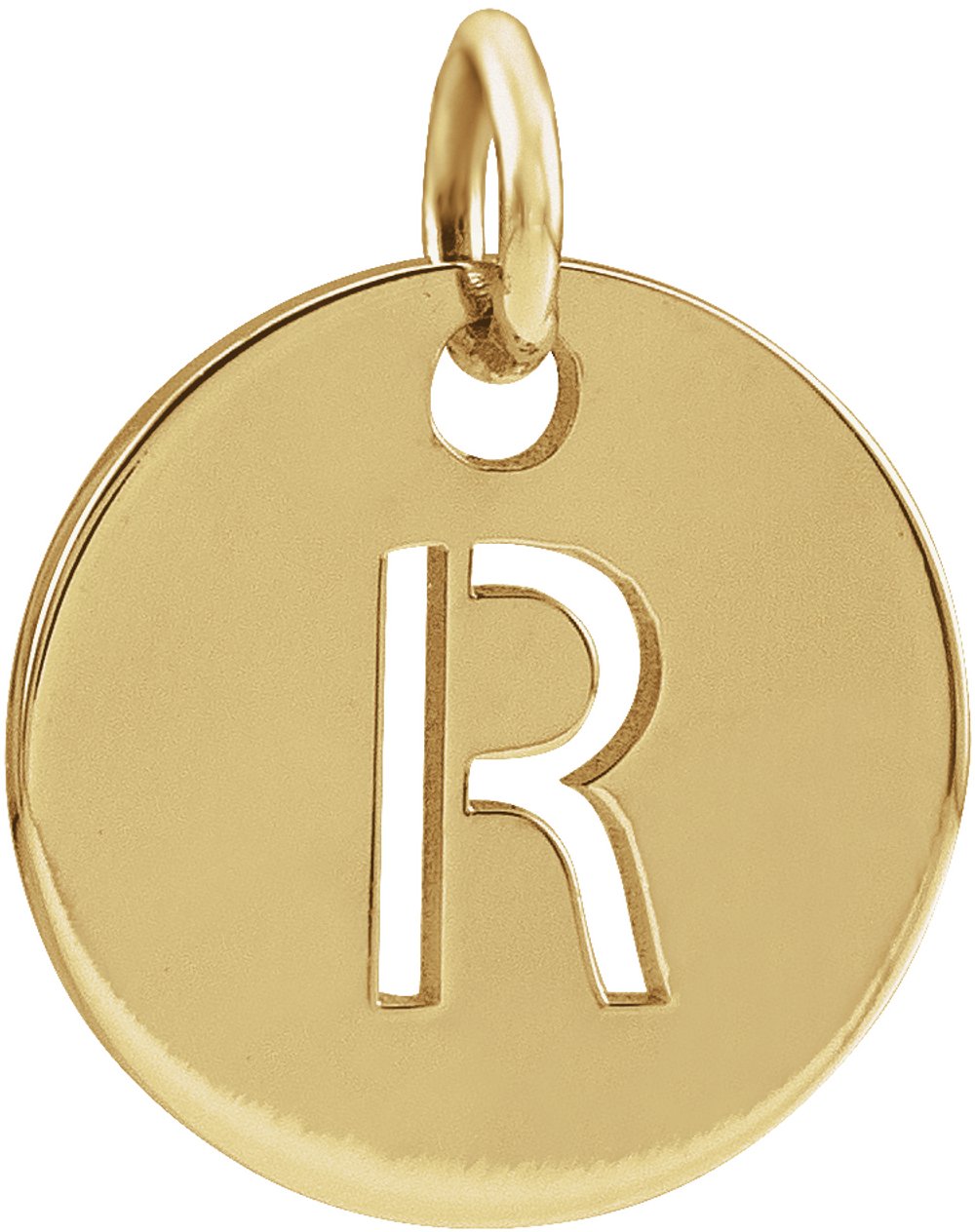 14K Yellow Gold Initial R Charm/Pendant