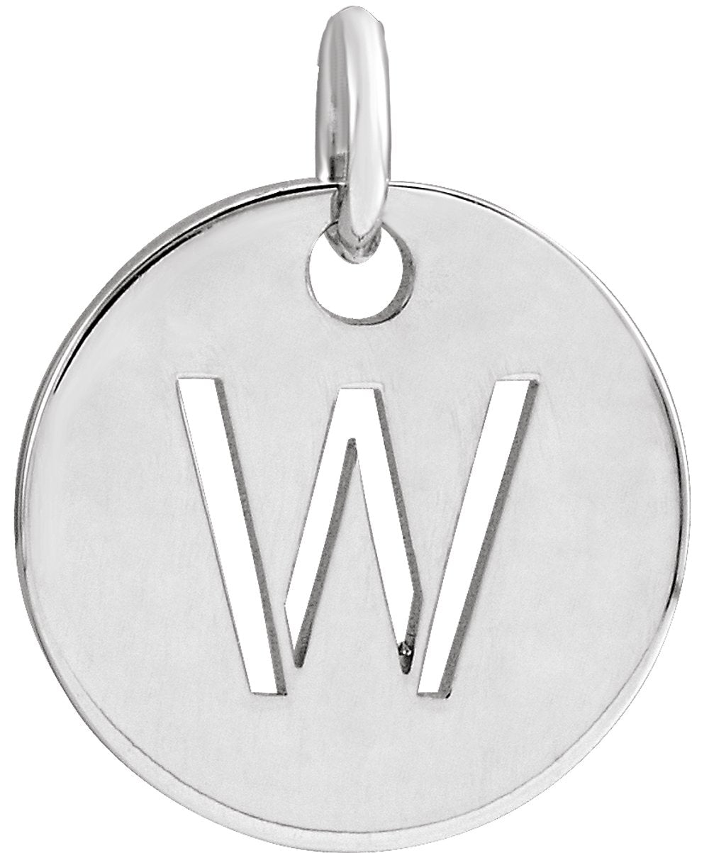 14K White Gold Initial W Charm/Pendant