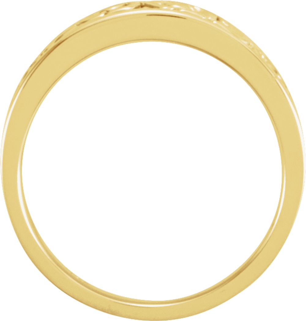 14K Yellow Gold 6 mm Floral Band