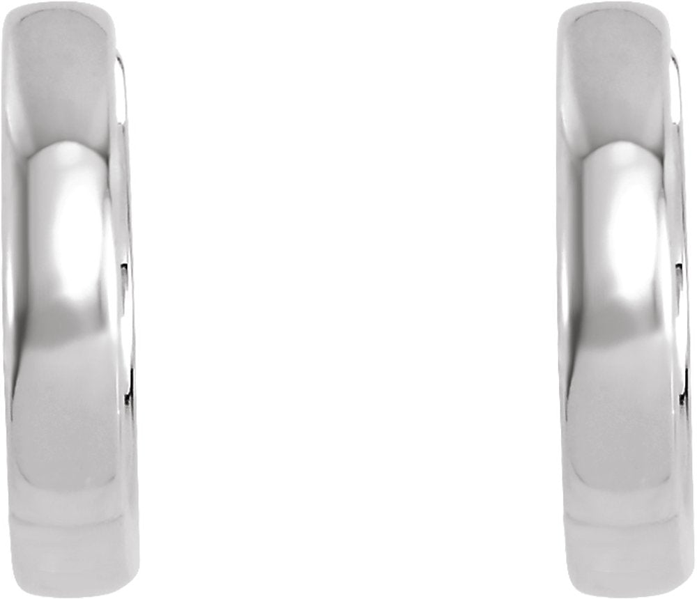 14K White Gold Hinged 14 mm Hoop Earrings