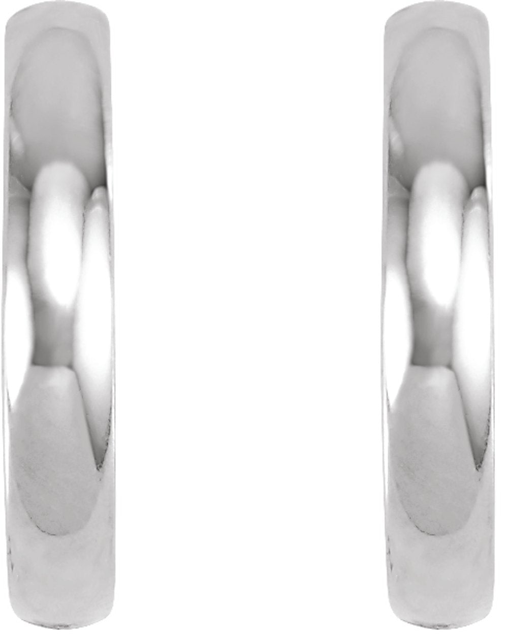14K White Gold Hinged 16 mm Hoop Earrings