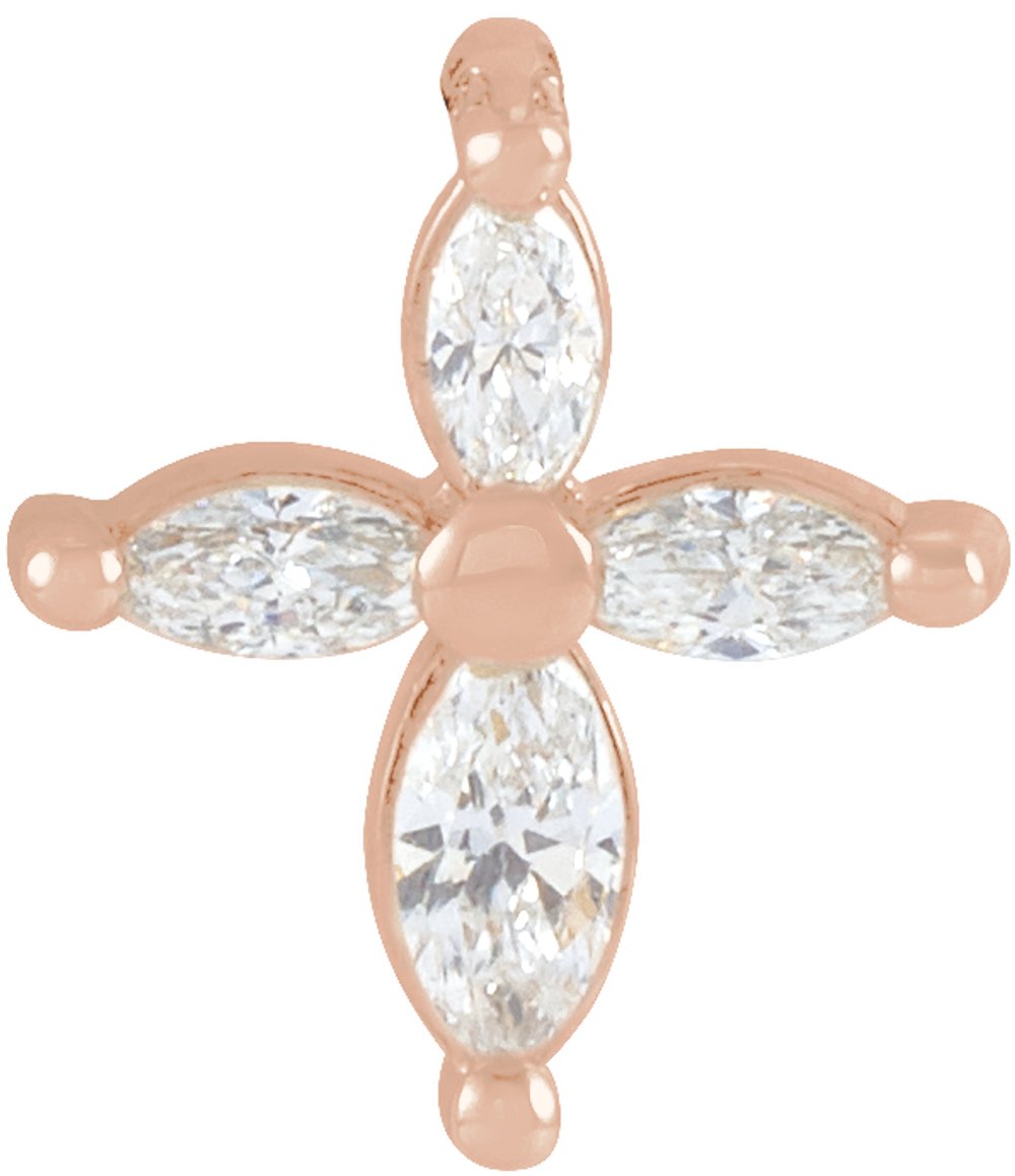 14K Rose Gold 1/6 CTW Natural Diamond Cross Pendant