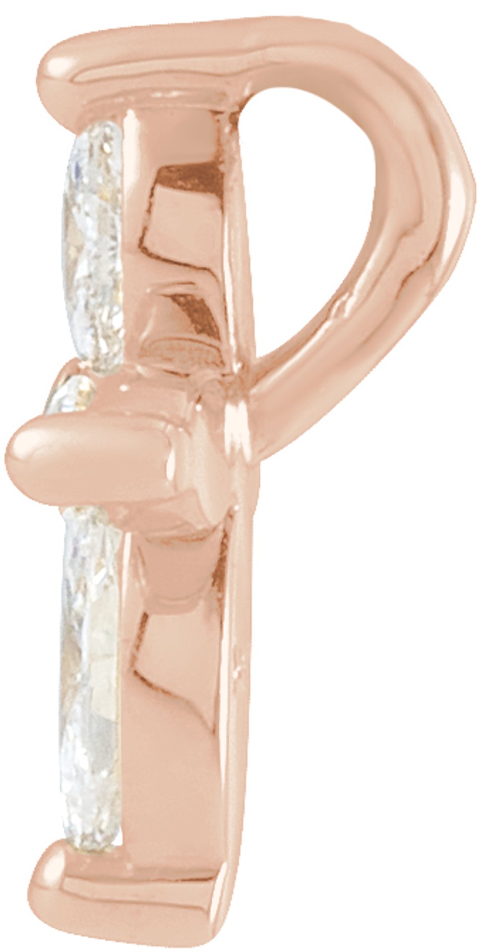 14K Rose Gold 1/6 CTW Natural Diamond Cross Pendant