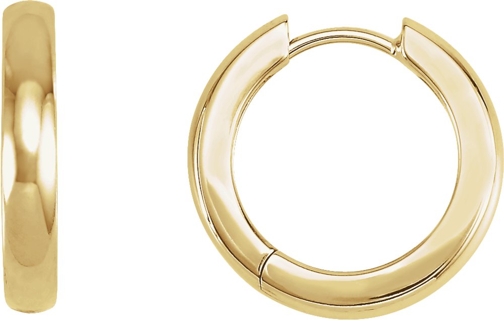 14K Yellow Gold Hinged 16 mm Hoop Earrings
