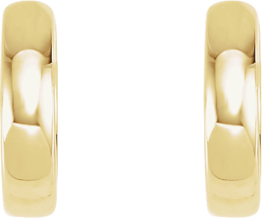 14K Yellow Gold Hinged 14 mm Hoop Earrings