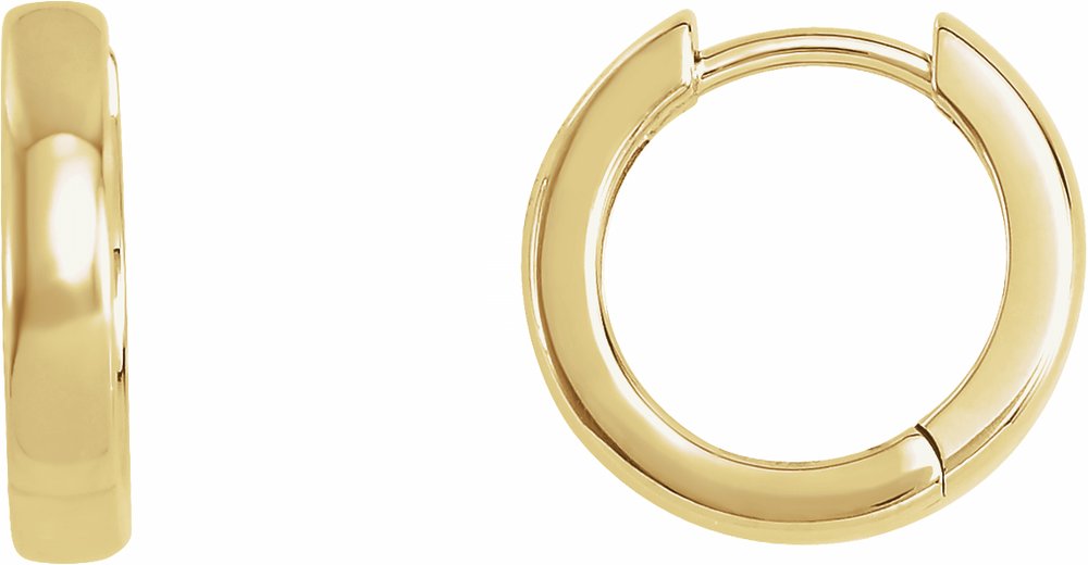 14K Yellow Gold Hinged 14 mm Hoop Earrings