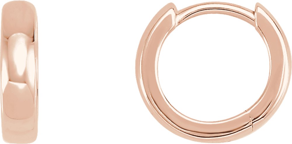 14K Rose Gold Hinged 10 mm Hoop Earrings