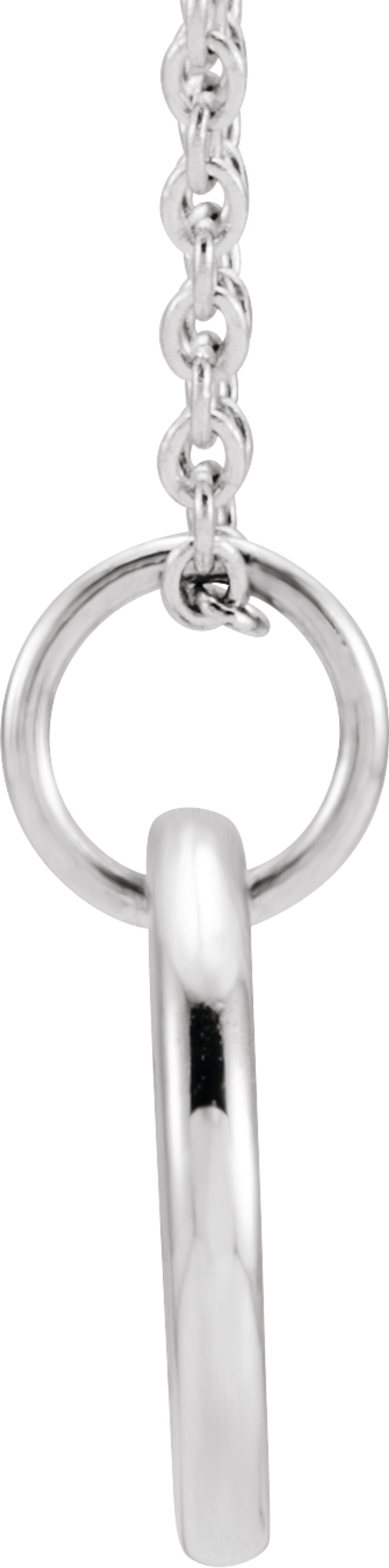 14K White Gold Engravable .005 CT Natural Diamond 16-18" Necklace