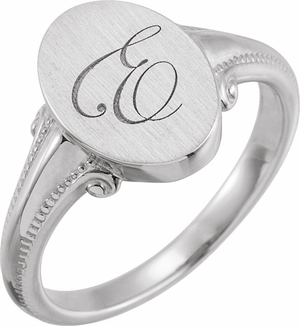 Sterling Silver Oval Signet Ring