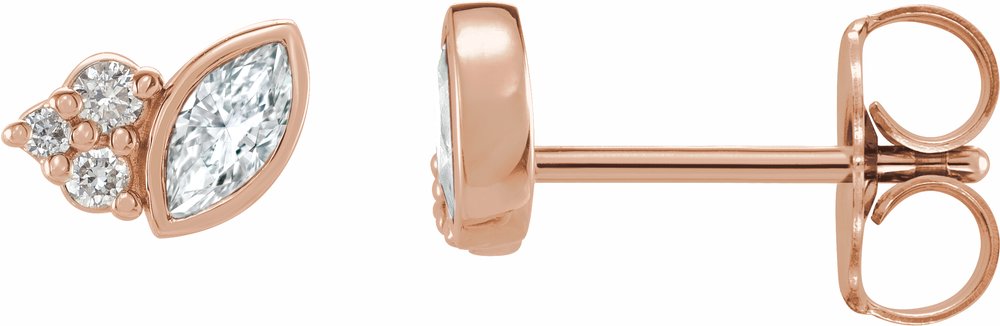 14K Rose 1/5 CTW Natural Diamond Earrings