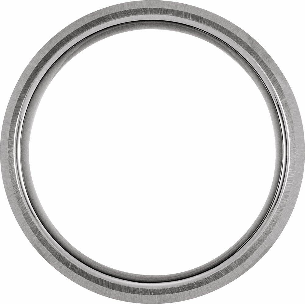 Black PVD Tungsten 8 mm Beveled-Edge Comfort-Fit Knife Band Size 7