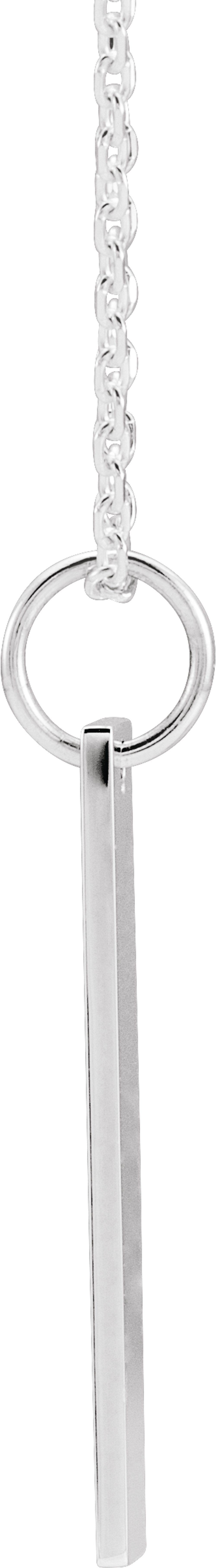 14K White 20x5 mm Engravable Bar 20" Necklace