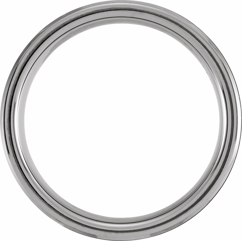 Blue PVD Tungsten 7 mm Beveled-Edge Grooved Inlay Comfort-Fit Band Size 7