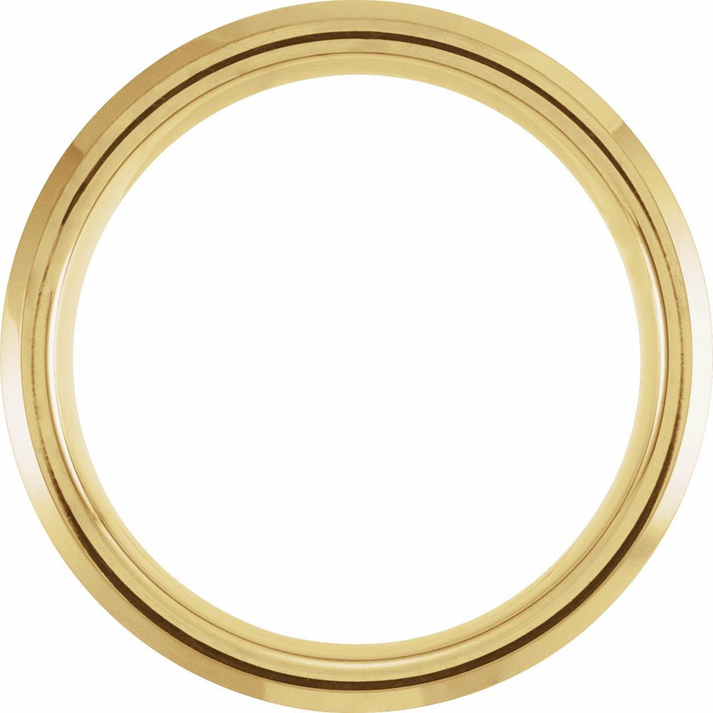 18K Yellow Gold PVD Tungsten 8 mm Beveled-Edge Walnut Wood Inlay Comfort-Fit Band Size 7