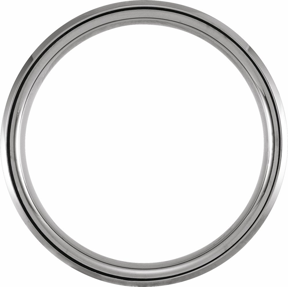 Tungsten 6 mm Beveled-Edge Acacia Wood Inlay Comfort-Fit Band Size 7