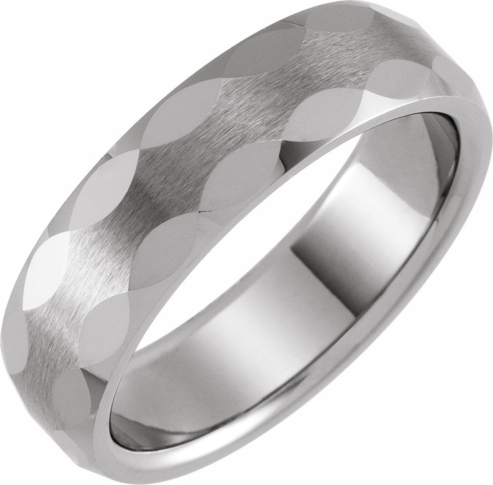 Tungsten 6 mm Faceted Band Size 11