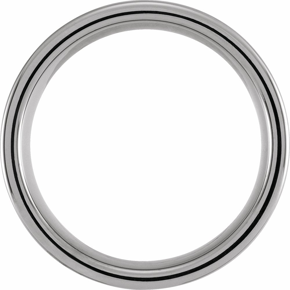 Tungsten 8 mm Grooved Inlay Comfort-Fit Flat Band Size 7.5