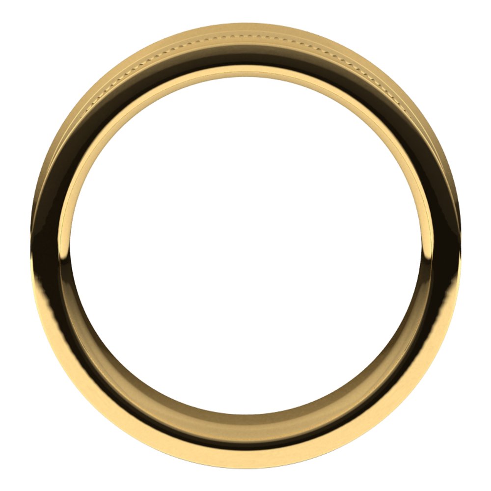 14K Yellow 7 mm Milgrain Concave with Edge Band