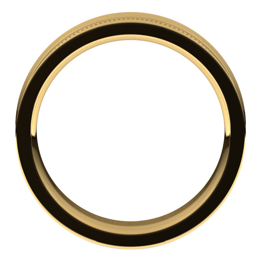 14K Yellow 6 mm Milgrain Concave with Edge Band Size 10