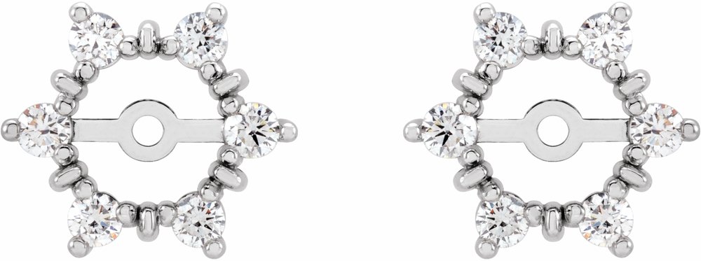 14K White Gold 1/4 CTW Natural Diamond Earring Jackets with 4.7 mm ID