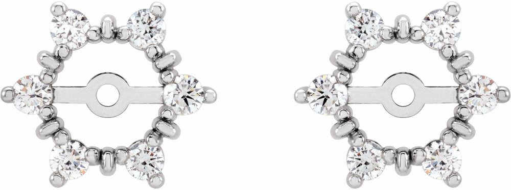 14K White Gold 1/4 CTW Natural Diamond Earring Jackets with 4.7 mm ID