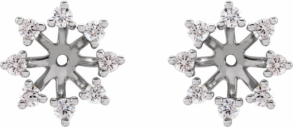 14K White Gold 6 mm ID 1/2 CTW Natural Diamond Earring Jackets