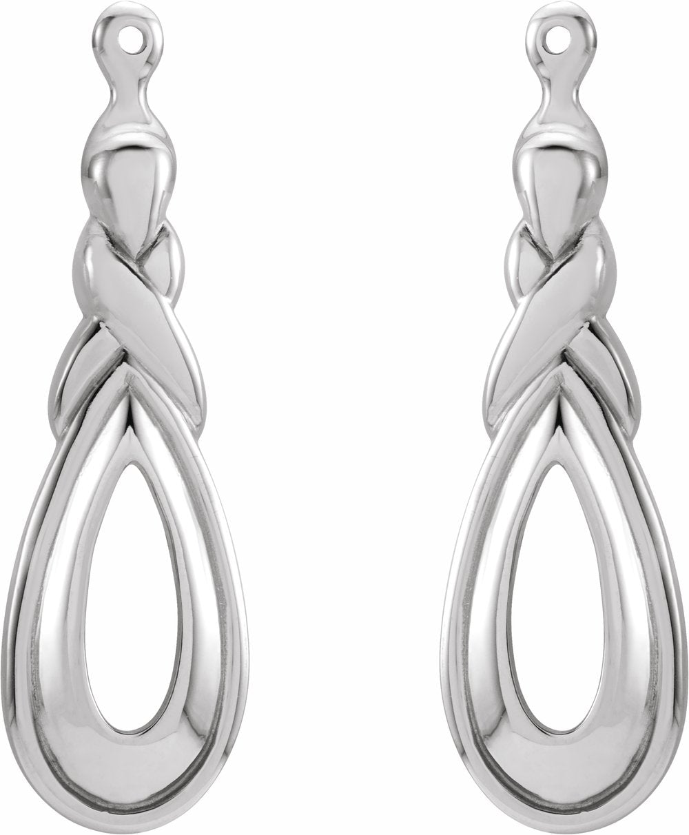 14K White Freeform Earring Jackets