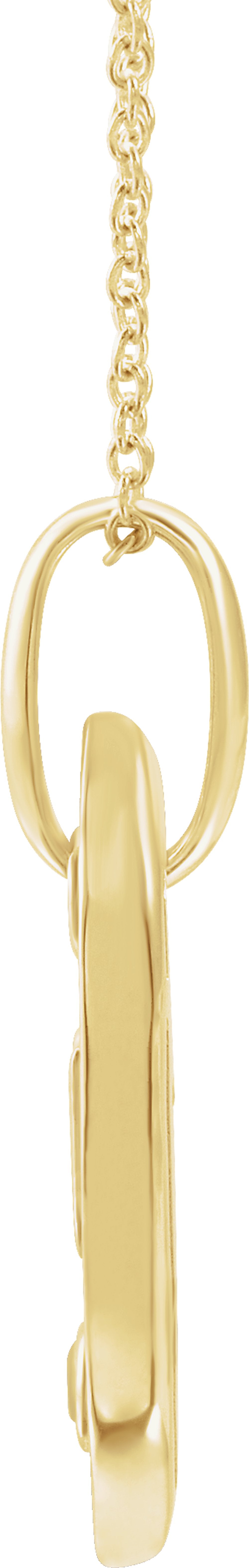 14K Yellow Gold .05 CT Natural Diamond Initial P 16-18" Necklace