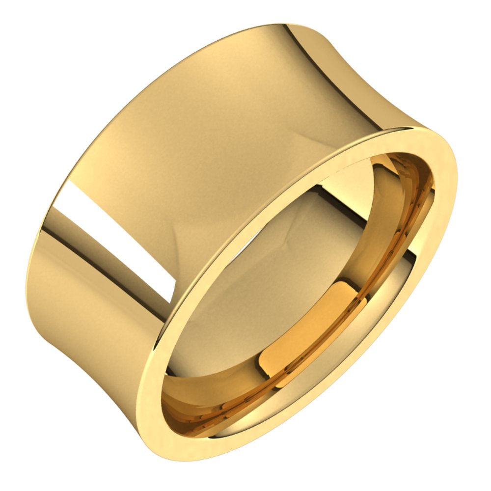14K Yellow 9 mm Comfort-Fit Concave Band Size 10